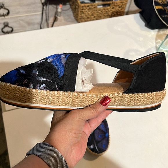 ESPADRILLES dark blue flats. Embroidered size 27 - Picture 5 of 15